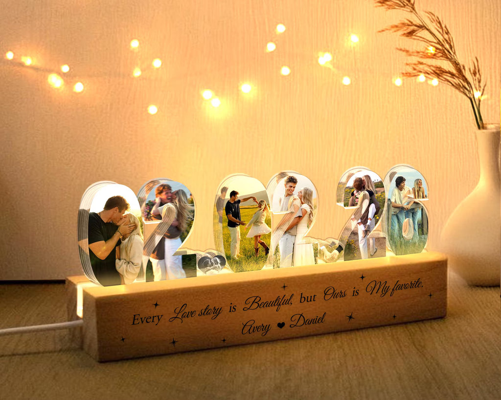 Custom Couple Photo Collage Night Light, Couple Photo Lamp, Valentines Gift, Anniversary Gift, Gift for Couple, Romantic Gift, Gift for Her NLFRBILUMIE10