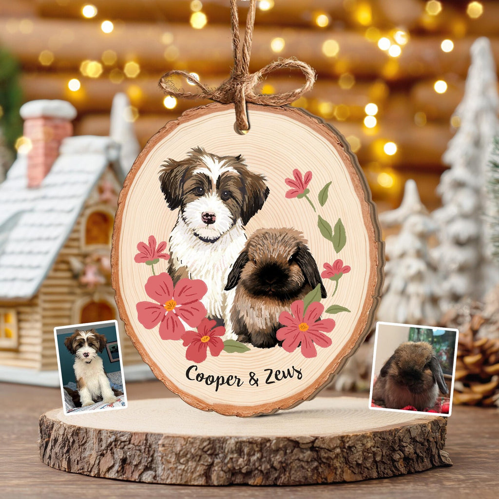 Custom Dogs Portrait Christmas Ornament, Pets Photo Ornament, Pets Memorial Keepsake, Dog Lover Gift, Pet Sympathy Gift, Christmas Decor. COBILUMIE17