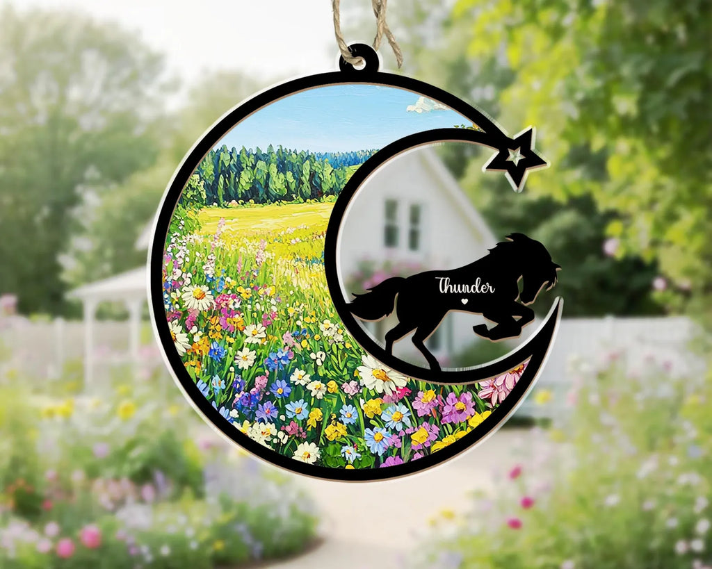 Personalized Horse Memorial Suncatcher, Pet Memorial Gift, Horse Window Hangings, Horse Loss Gift, Horse Lover Gift, Animal Suncatcher. SCCBILUMMIE18