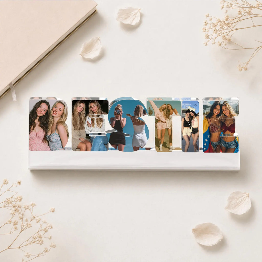 Personalised Bestie Photo Collage Acrylic Block, Gift For Sister, Best Friend Birthday Gift, Soul Sister Gift, Gift For Her, BFF Gift. NLFRBILUMIE4