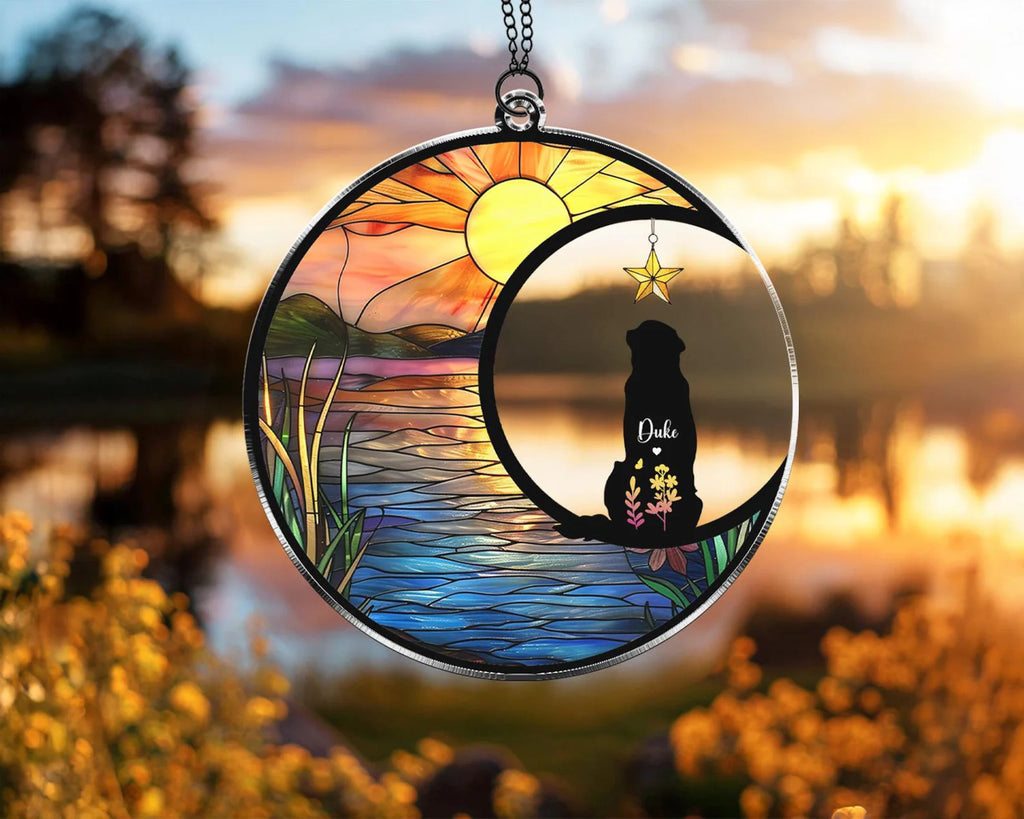 Custom Dog Memorial Suncatcher, Custom Pet Memorial Gift, Dog Lover Gift, Pet Loss Sympathy Gift, Loss Of Dog Gift, Pet Remembrance Gift. SCCBILUMMIE17
