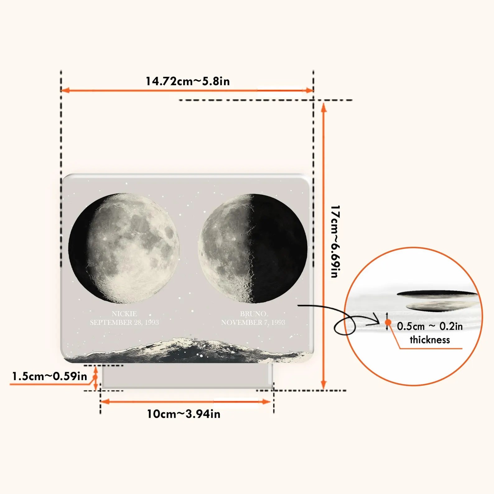 Personalized Moon Phases Couple Night Light, Custom Moon Phase, Anniversary Gift, Gift For Couple, Engagement Gifts, Married Couple Gift.NLFRBILUMIE18 NLFRBILUMIE18