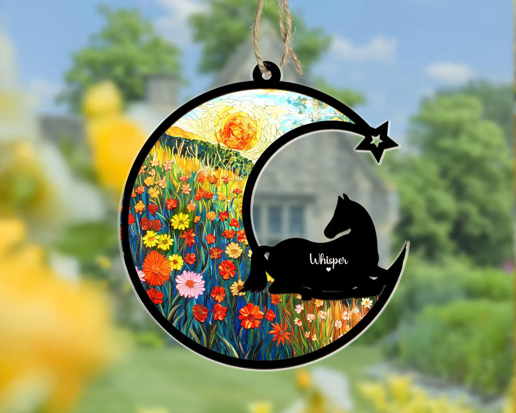 Personalized Horse Memorial Suncatcher, Pet Memorial Gift, Horse Window Hangings, Horse Loss Gift, Horse Lover Gift, Animal Suncatcher. SCCBILUMMIE18