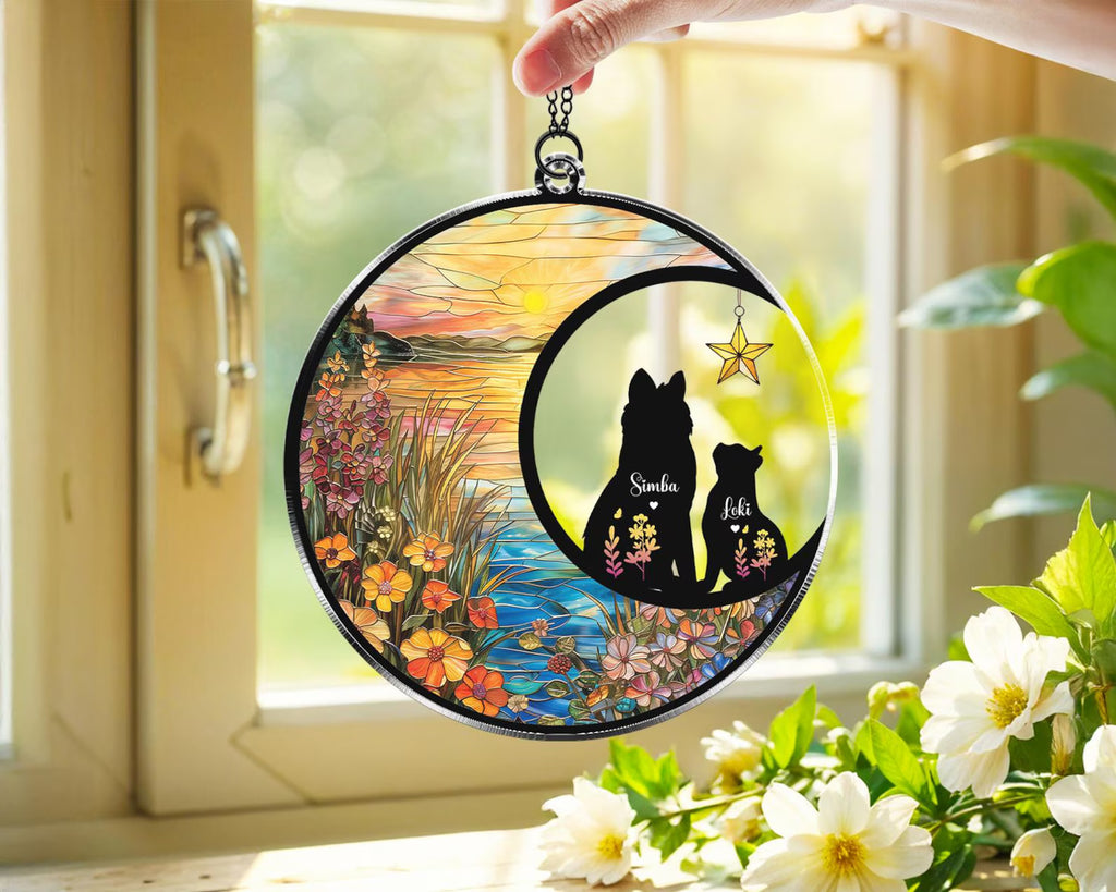 Custom Dog Memorial Suncatcher, Custom Pet Memorial Gift, Dog Lover Gift, Pet Loss Sympathy Gift, Loss Of Dog Gift, Pet Remembrance Gift. SCCBILUMMIE17