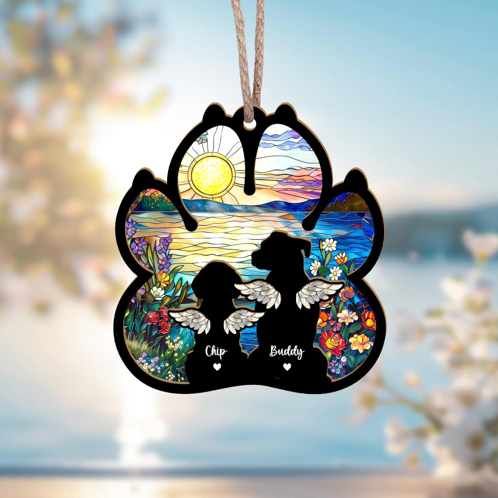 Personalized Dog Loss Sympathy Gift, Custom Dog Memorial Suncatcher, Pet Memorial Gift, Loss of Dog Gift, Dog Remembrance Gift. SCCBILUMMIE1