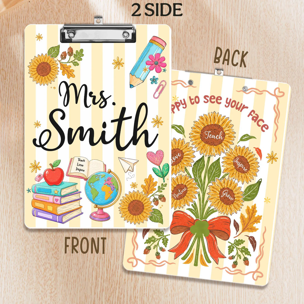 Custom Teacher Name Clipboard, Custom Teacher Appreciation Gift, Back To School Gift, New Teacher Gift, Gift From Kids, School Supplies. BTSBILUMIE6