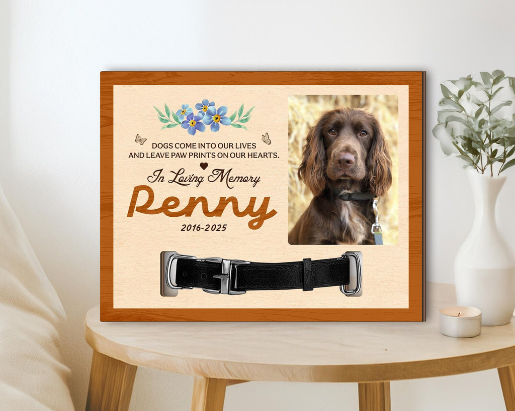 Custom Dog Memorial Collar Sign, Custom Pet Memorial Gift, Loss Of Dog Gift, Dog Loss Sympathy Gift, Pet Sympathy Gift, Gift For Dog Lovers. PTBILUMIE6