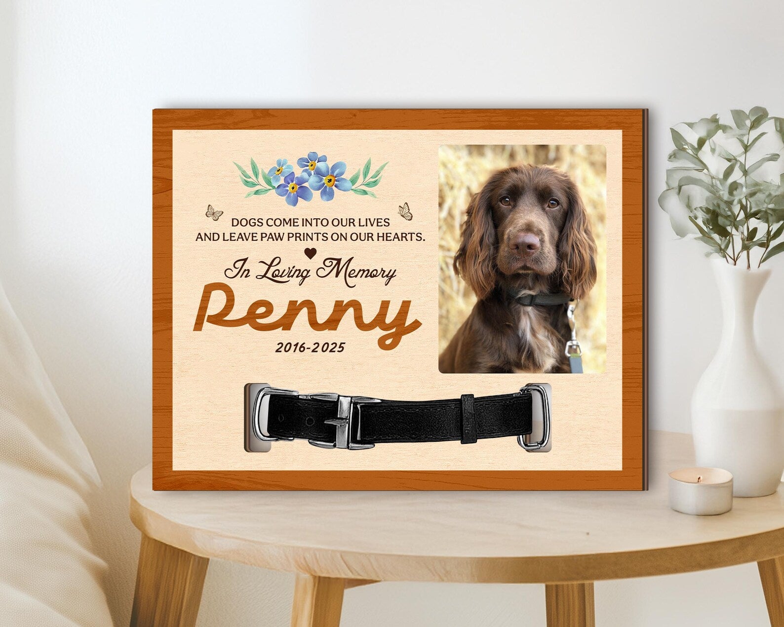 Custom Dog Memorial Collar Sign, Custom Pet Memorial Gift, Loss Of Dog Gift, Dog Loss Sympathy Gift, Pet Sympathy Gift, Gift For Dog Lovers. PTBILUMIE6