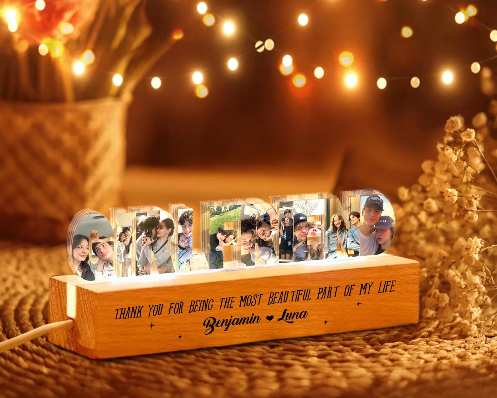 Custom Boyfriend Photo Night Light, Couple Photo Gift, Valentines Gift, Gift for Couple, Anniversary Gift, Gift for Him, Romantic Gift.NLFRBILUMIE11