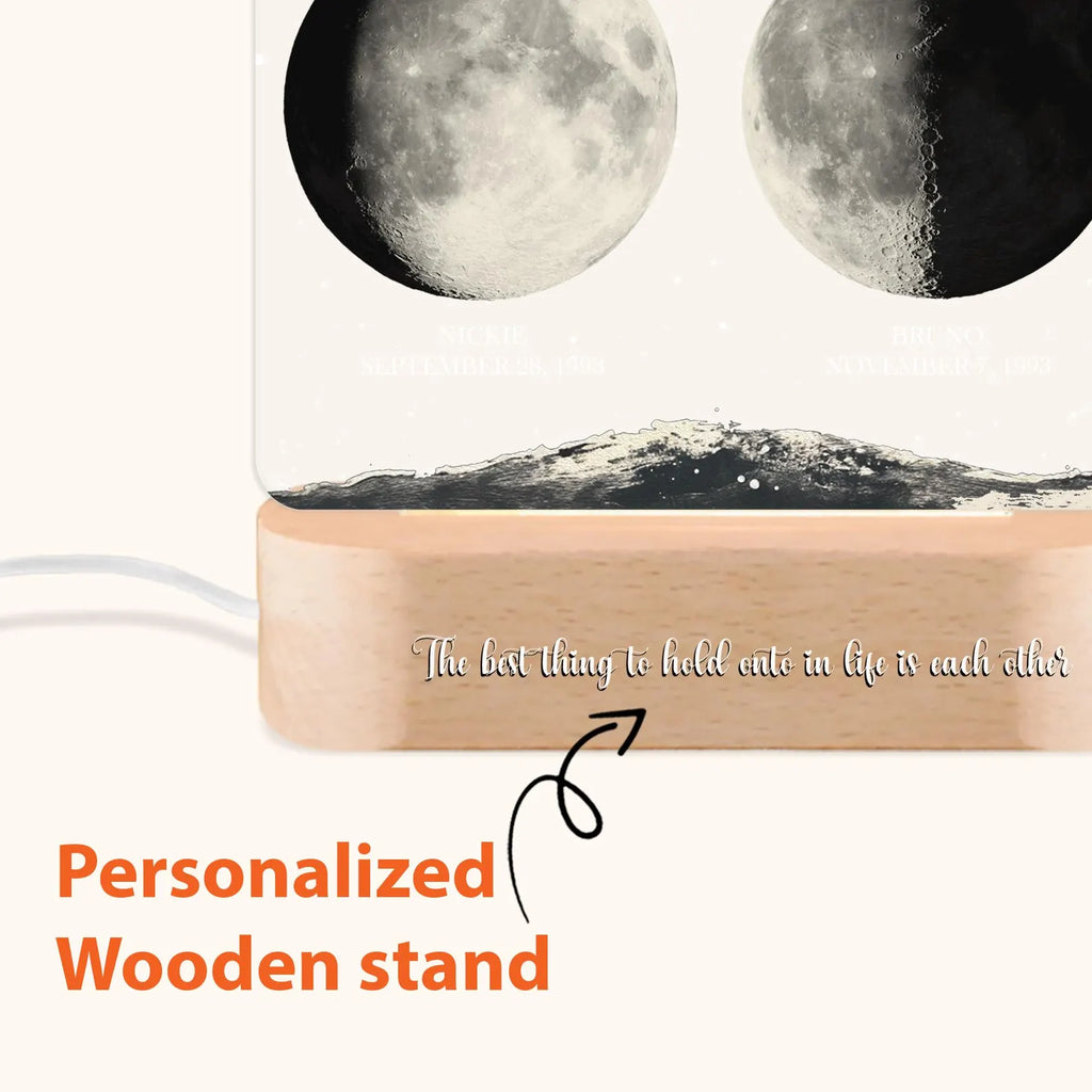 Personalized Moon Phases Couple Night Light, Custom Moon Phase, Anniversary Gift, Gift For Couple, Engagement Gifts, Married Couple Gift.NLFRBILUMIE18 NLFRBILUMIE18