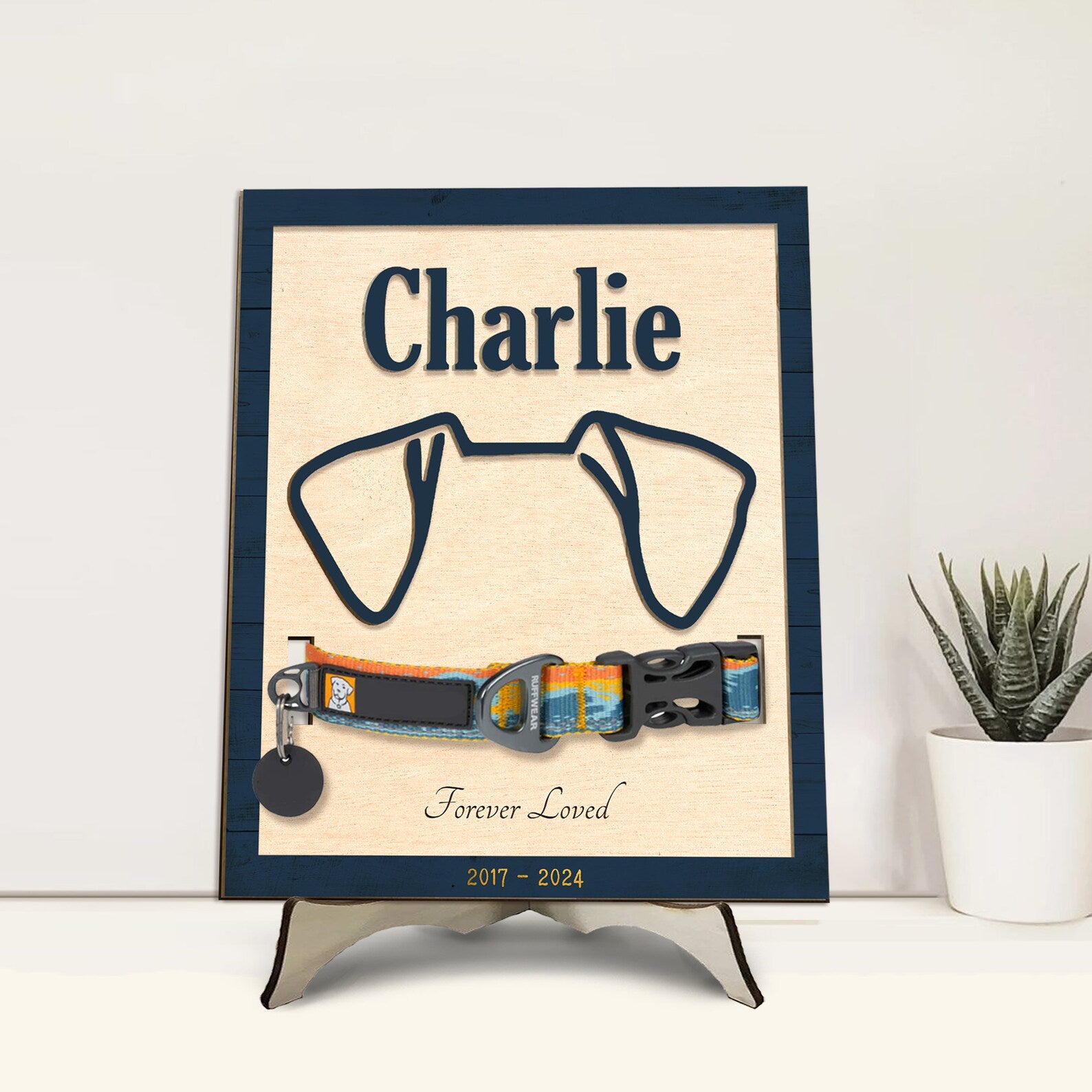 Personalized Pet Memorial Collar Sign, Custom Dog Ear Sign, Loss Of Dog Gift, Pet Memorial Gift, Pet Loss Gift, Pet Loss Sympathy Gift. PTBILUMIE5
