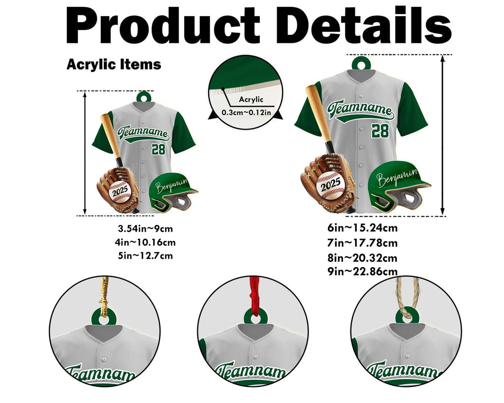 Personalized Baseball Player Christmas Ornament, Sport Ornament, Baseball Fan Gift, Baseball Team Gift, Team Christmas Gift, Christmas Decor. COBILUMIE15
