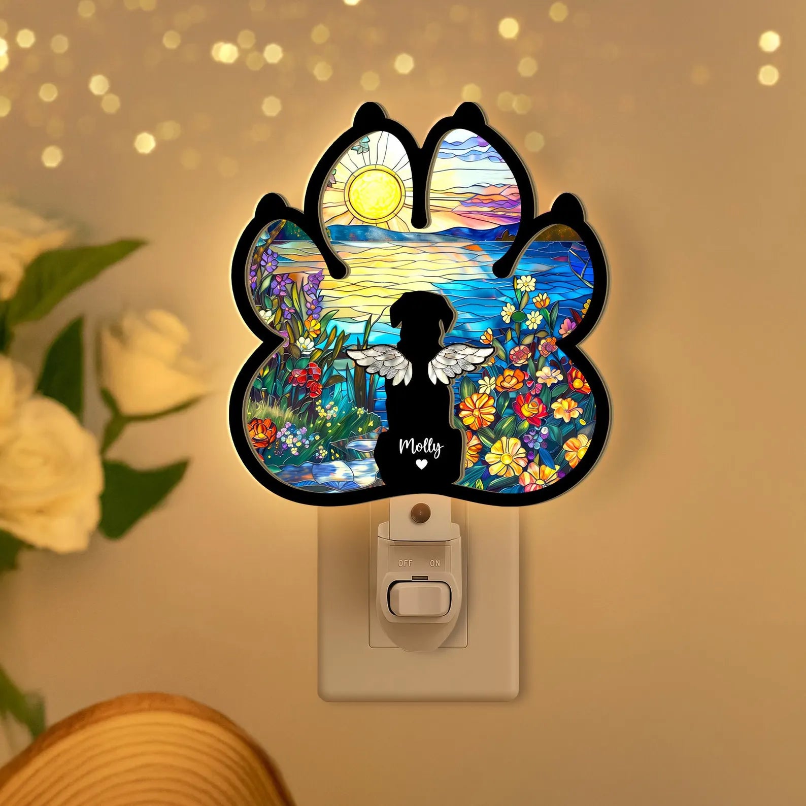 Custom Dog Loss Memorial Night Light, Custom Dog Memorial Gift, Pet Memorial Gift, Loss of Dog Sympathy Gift, Dog Remembrance Gift. SCCBILUMMIE48