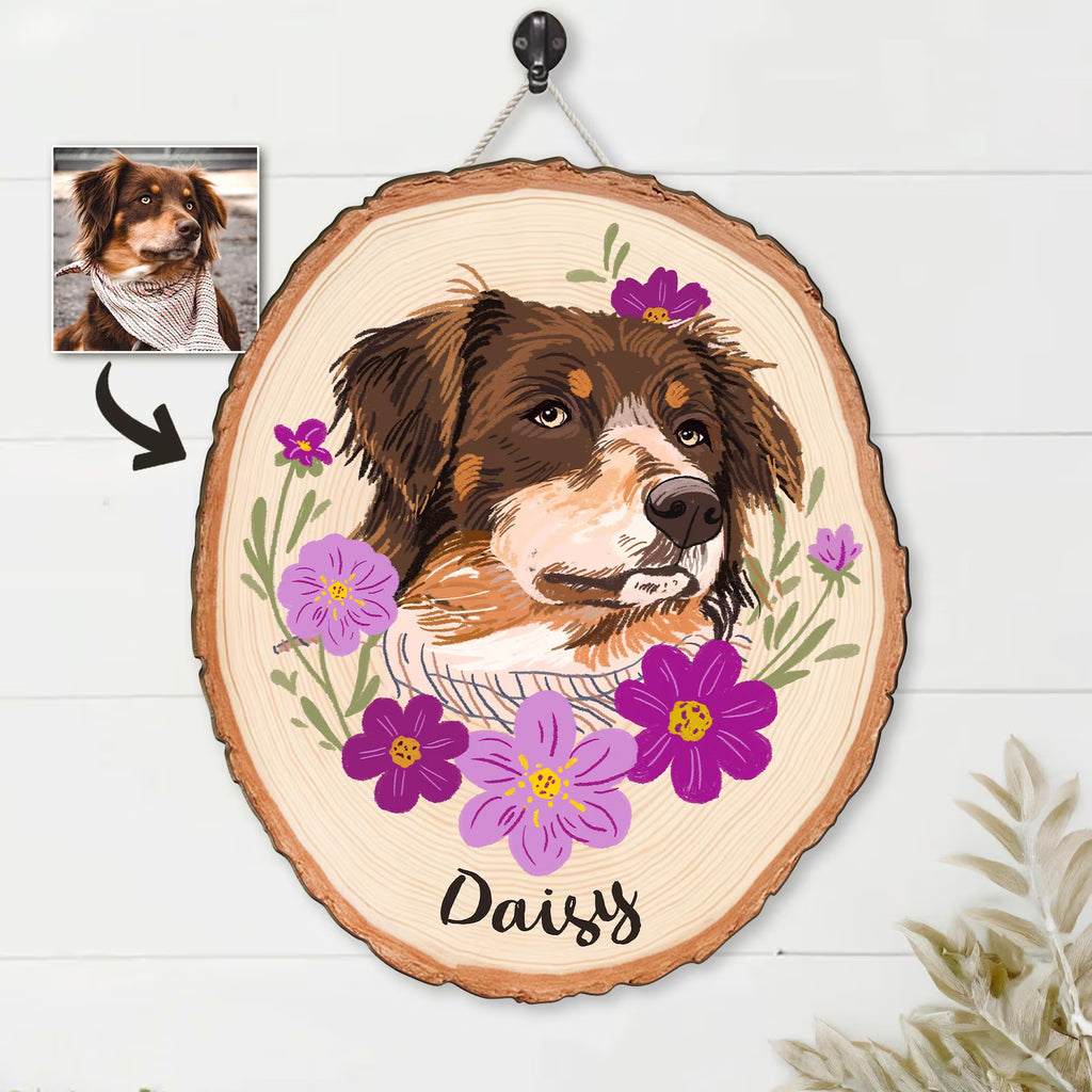 Personalized Pets Portrait Wooden Art, Custom Cat Memorial Gift, Dog Portrait Memorial Gift, Pet Loss Sympathy Gift, Gift for Pet Lovers. WHBILUMMIE3