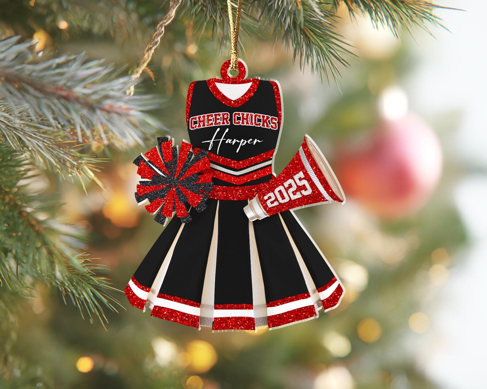 Custom Cheerleading Christmas Ornament, Cheerleader Ornament, Sport Ornament, Cheer Team Gift, Cheerleading Team Gift, Christmas Decor. COBILUMIE19
