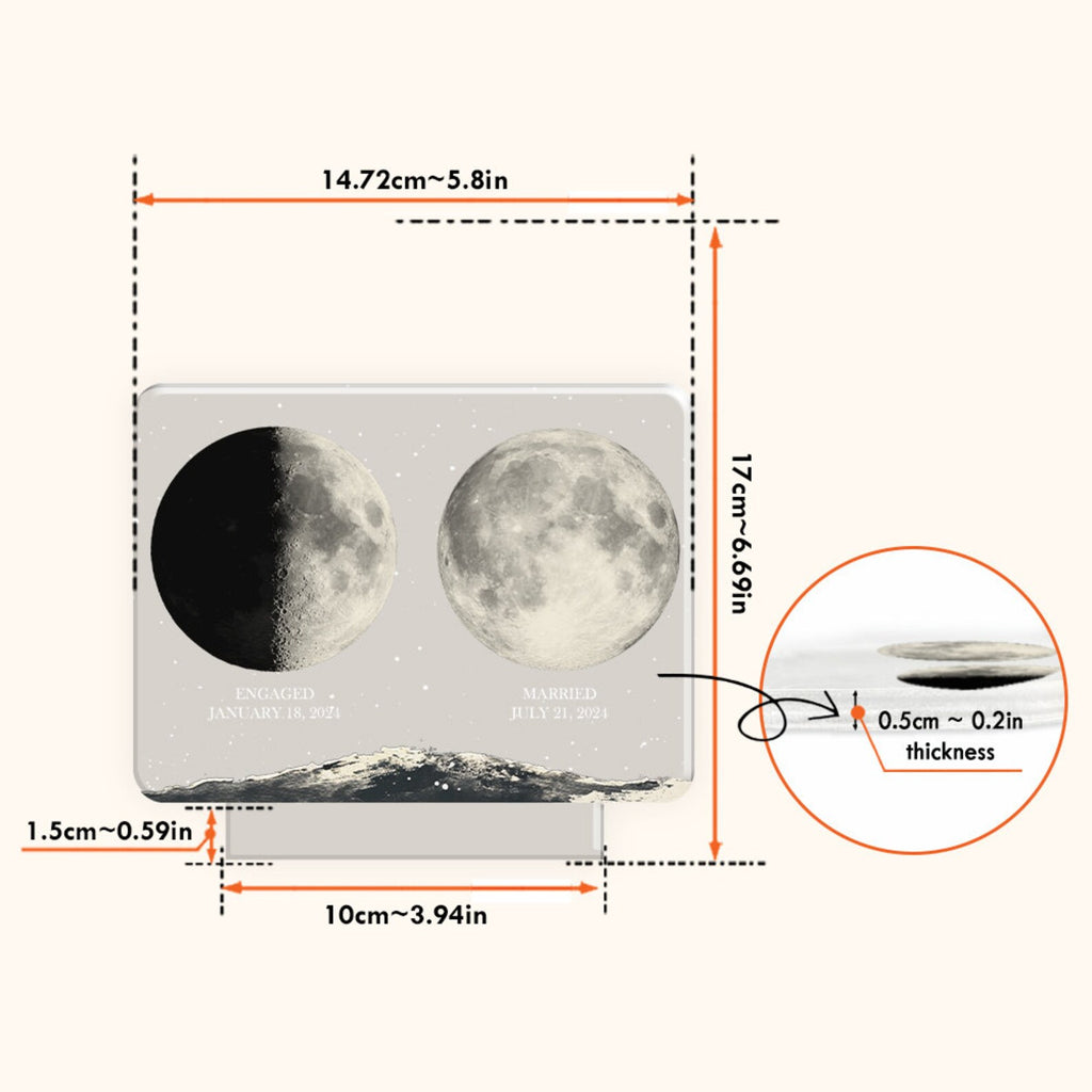 Personalized Moon Phases Night Lamp, Custom Gift For Couple, Custom Moon Phase, Anniversary Gift, Engagement Gifts, Married Couple Gift NLFRBILUMIE19
