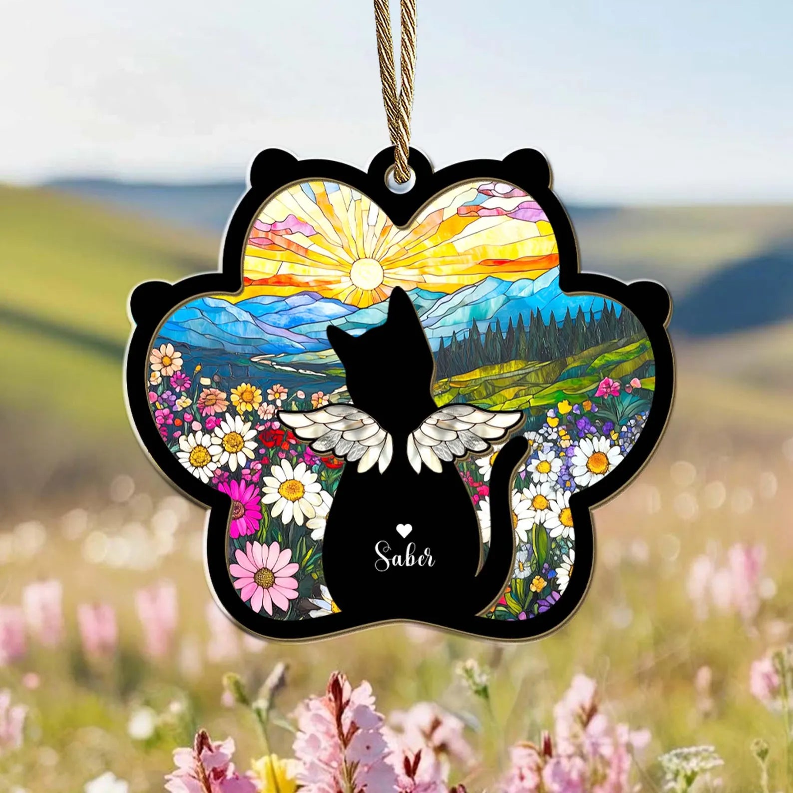 Custom Cat Loss Suncatcher, Custom Pet Memorial Gift, Pet Loss Sympathy Gift, Cat Lover Gift, Pet Remembrance Gift, Window Hanging. SCCBILUMMIE3
