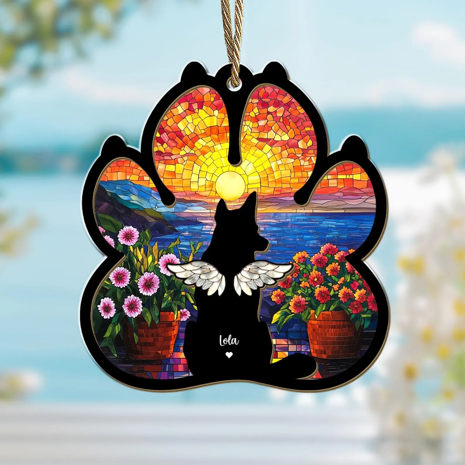Custom Dog Rainbow Bridge Suncatcher, Dog Memorial Suncatcher, Loss of Pet Gift, Dog Remembrance Gift, Gift For Dog Lovers, Window Hanging. SCCBILUMMIE20