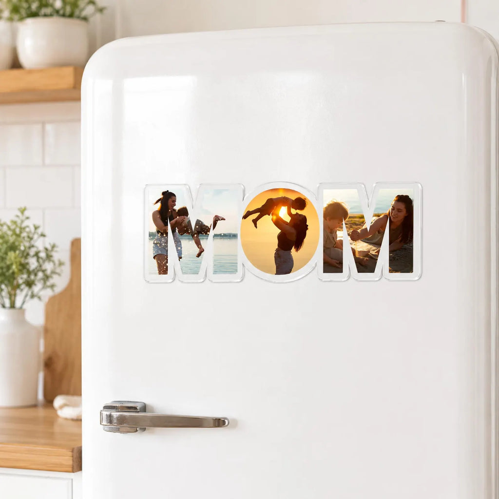 Custom Mom Photo Collage Fridge Magnet, Custom Mom Gift From Kids, Mom Birthday Gift, Mama Gift, Gift For Mom, Family Photo Gift. MDBILUMIE10