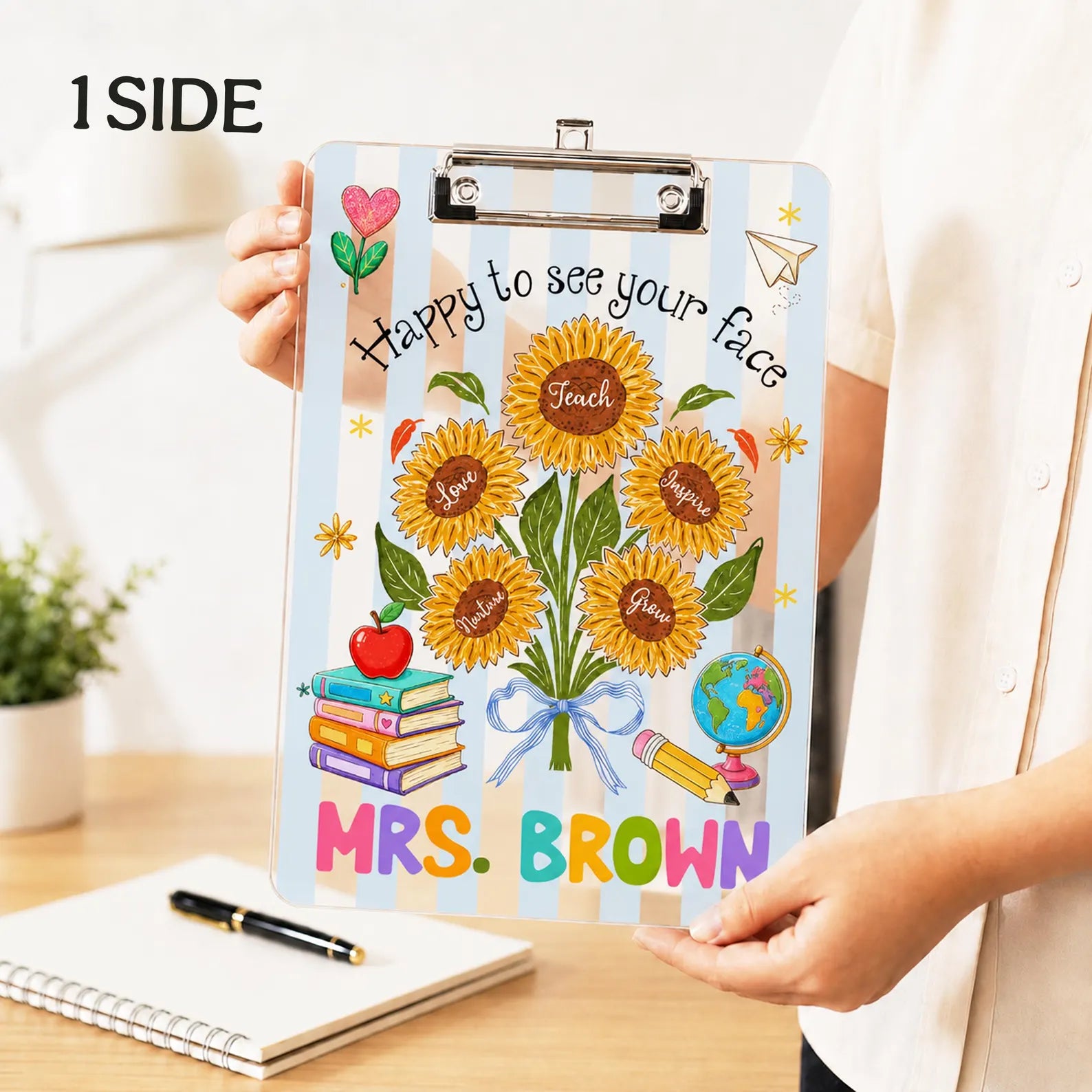 Custom Teacher Name Clipboard, Custom Teacher Appreciation Gift, Back To School Gift, New Teacher Gift, Gift From Kids, School Supplies. BTSBILUMIE6
