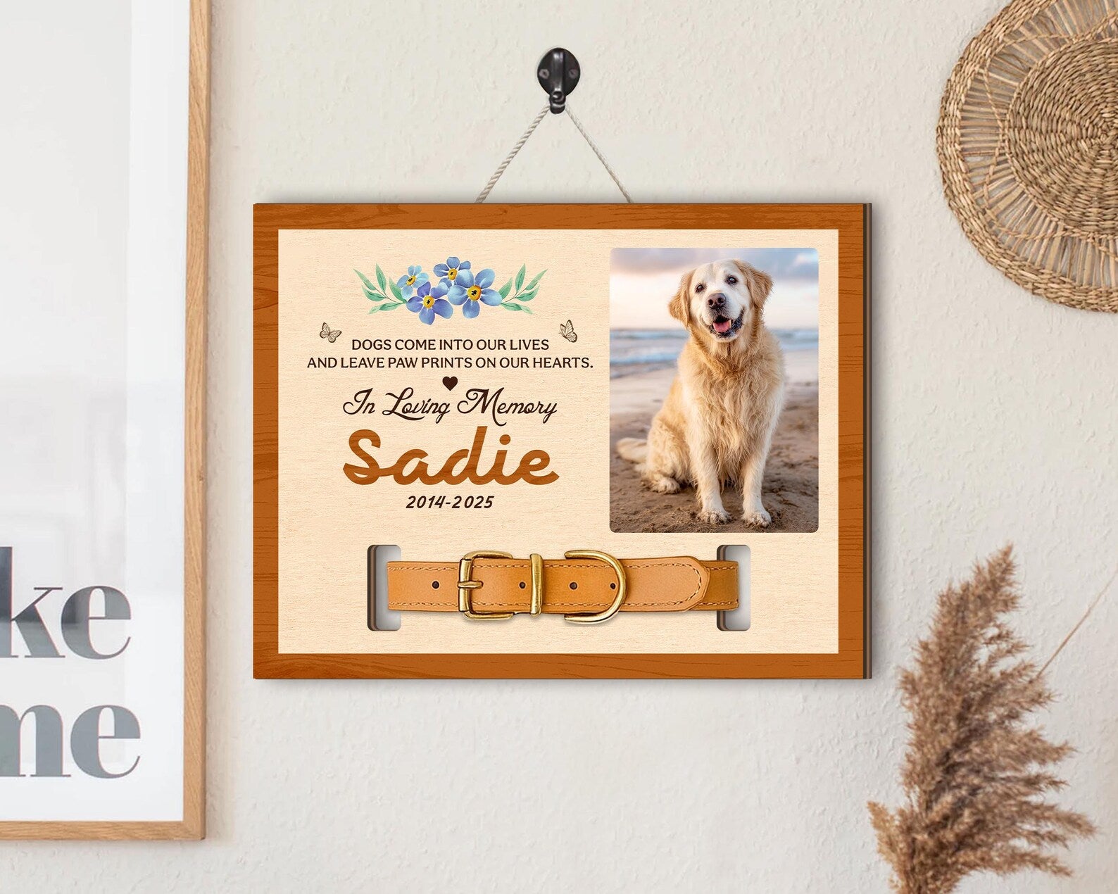 Custom Dog Memorial Collar Sign, Custom Pet Memorial Gift, Loss Of Dog Gift, Dog Loss Sympathy Gift, Pet Sympathy Gift, Gift For Dog Lovers. PTBILUMIE6
