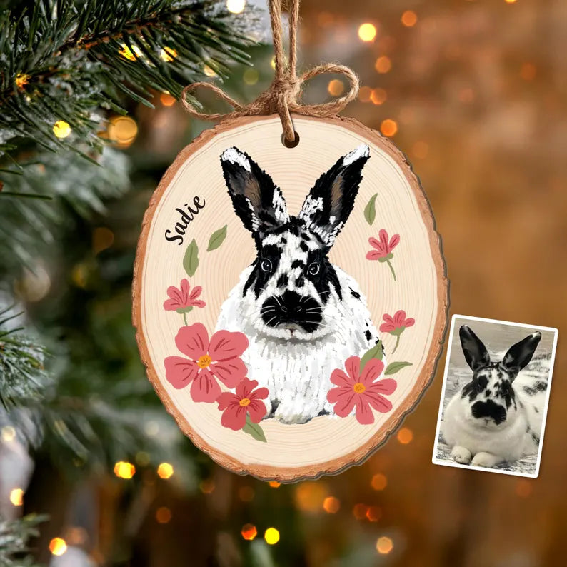Custom Guinea Pig Portrait Ornament, Hamster Ornament, Pet Memorial Gift, Pet Lover Gift, Pet Sympathy Gift, Christmas Tree Decor. COBILUMIE2