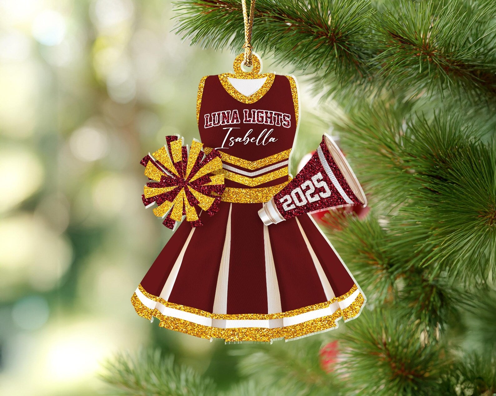 Custom Cheerleading Christmas Ornament, Cheerleader Ornament, Sport Ornament, Cheer Team Gift, Cheerleading Team Gift, Christmas Decor. COBILUMIE19