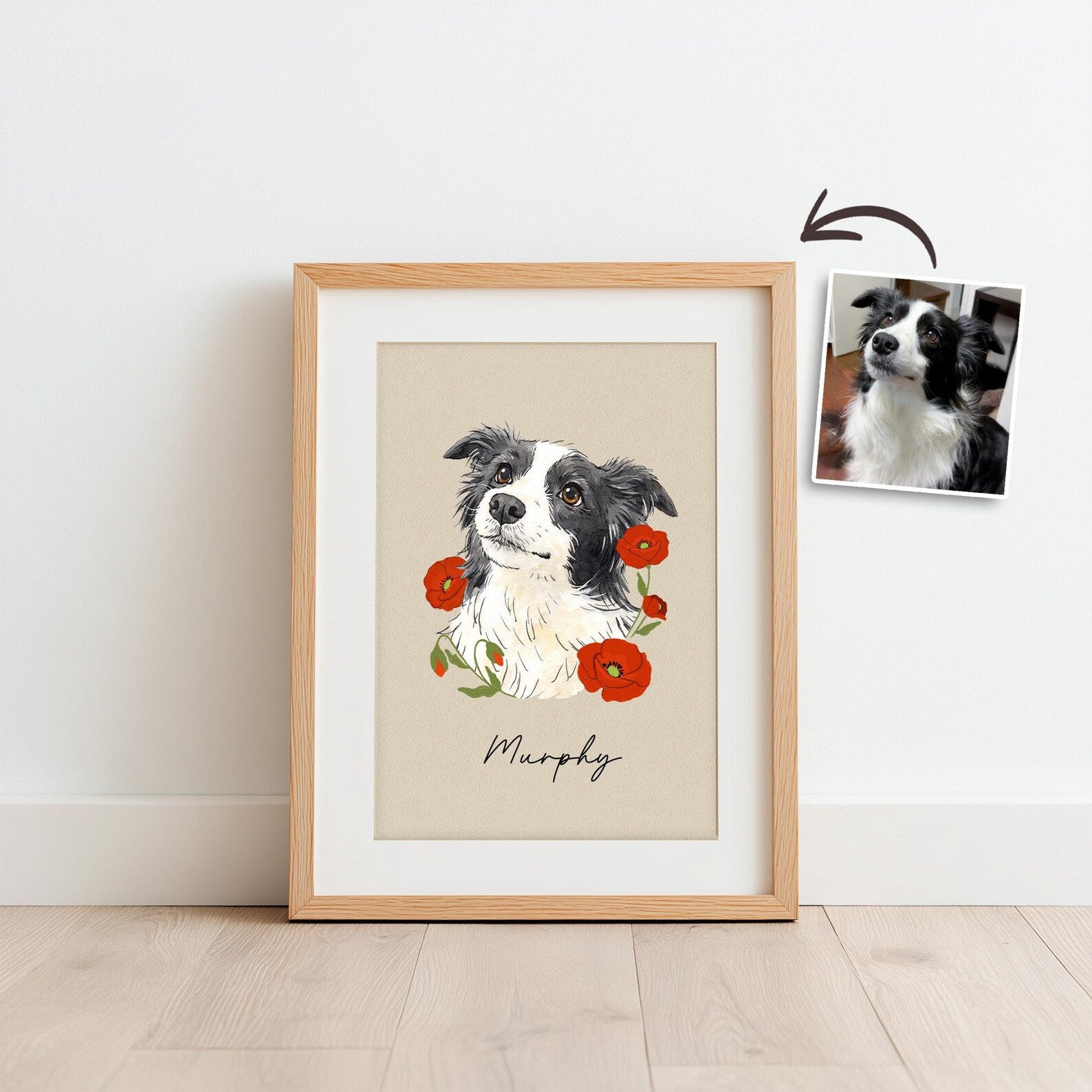 Custom Pet Portrait From Photo Poster, Custom Dog Portrait Poster, Pet Portrait Art, Pet Memorial Gift, Dog Mom Gift, Pet Lover Gift. PTBILUMIE1