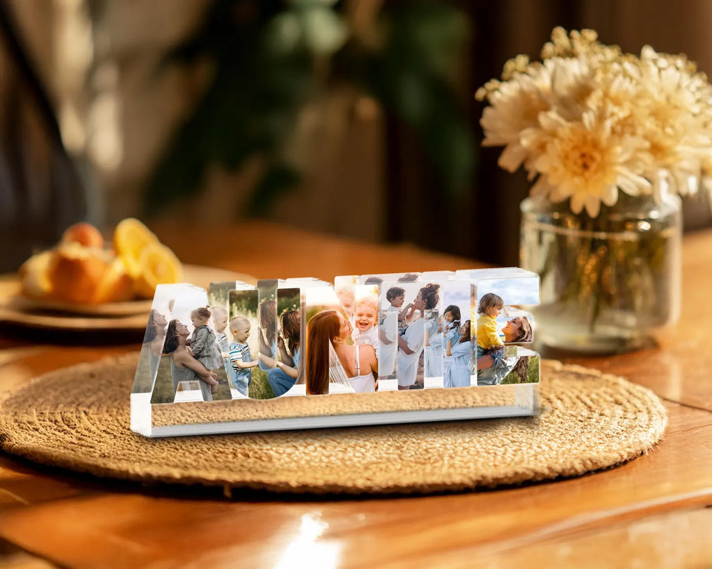 Custom Auntie Photo Collage Acrylic Block, Aunt Mothers Day Gift, Aunt Gift from Niece Nephew, Gift For Aunt, Aunt Birthday Gift. MDBILUMIE15