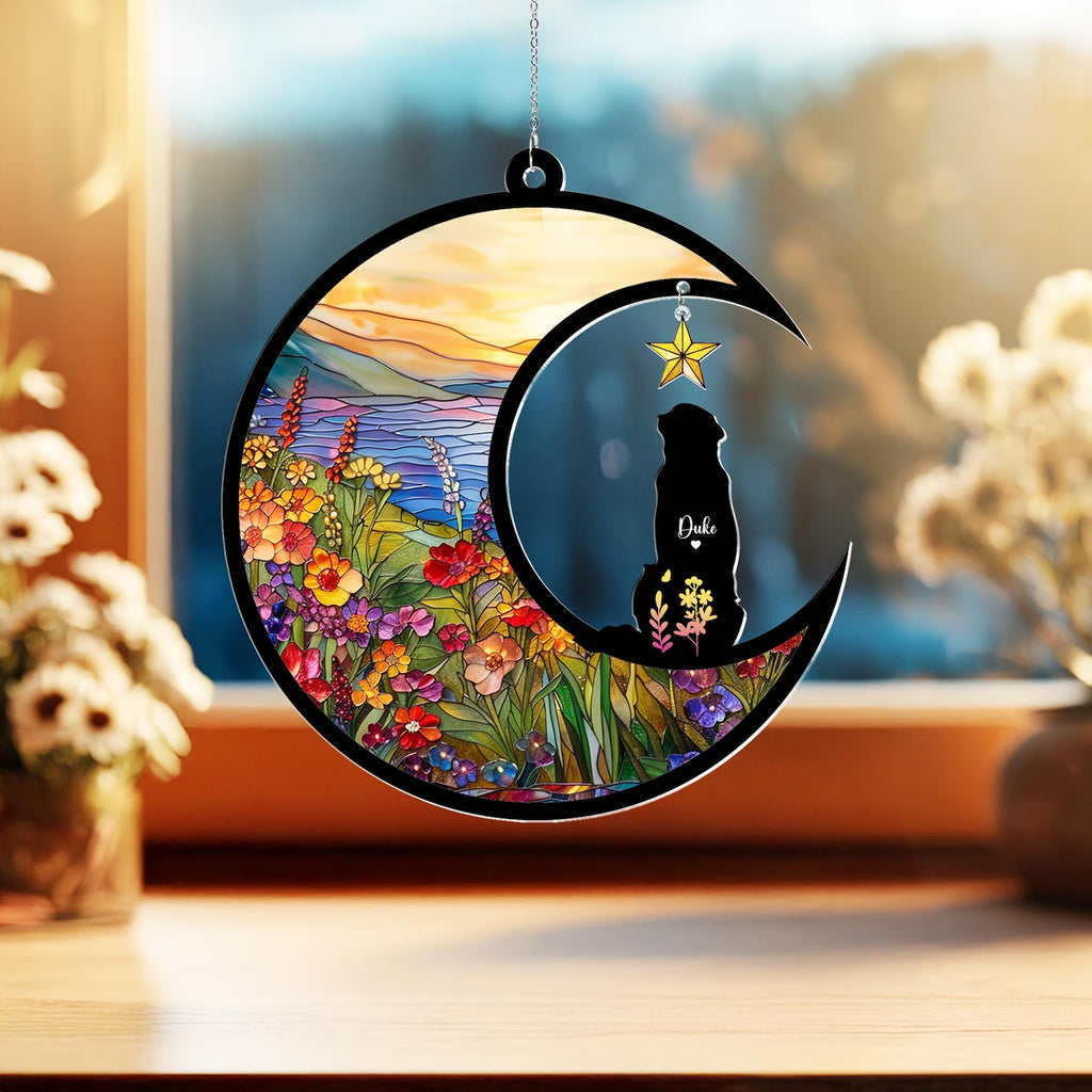 Custom Dog Memorial Suncatcher, Custom Pet Memorial Gift, Dog Lover Gift, Pet Loss Sympathy Gift, Loss Of Dog Gift, Pet Remembrance Gift. SCCBILUMMIE17