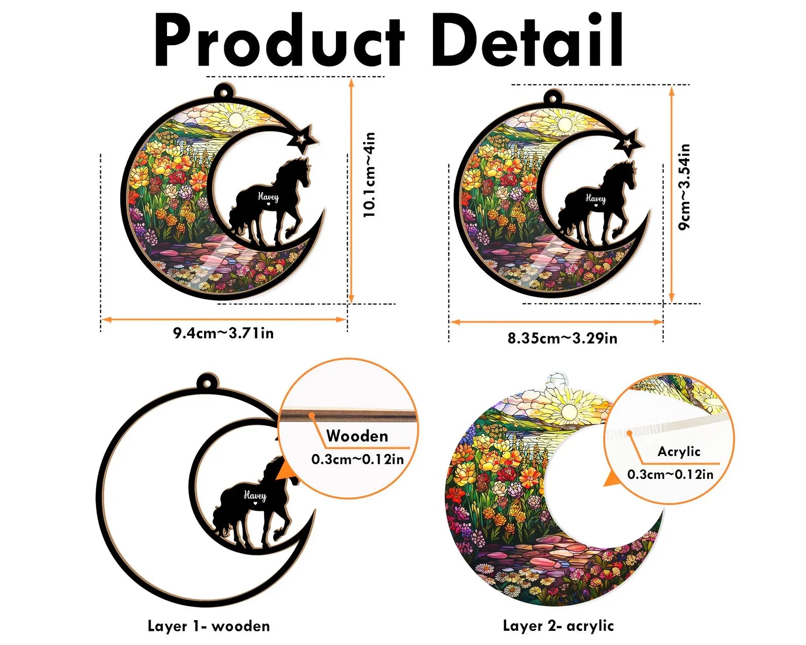 Personalized Horse Memorial Suncatcher, Pet Memorial Gift, Horse Window Hangings, Horse Loss Gift, Horse Lover Gift, Animal Suncatcher. SCCBILUMMIE18