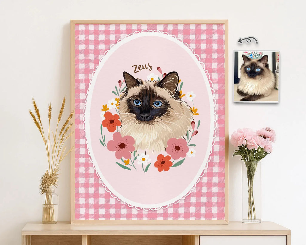 Custom Pet Portrait Poster, Custom Dog Portrait Using Photo, Pet Portrait Wall Art, Cat Portrait Gift, Pet Memorial Gift, Pet Lover Gift. PTBILUMIE3