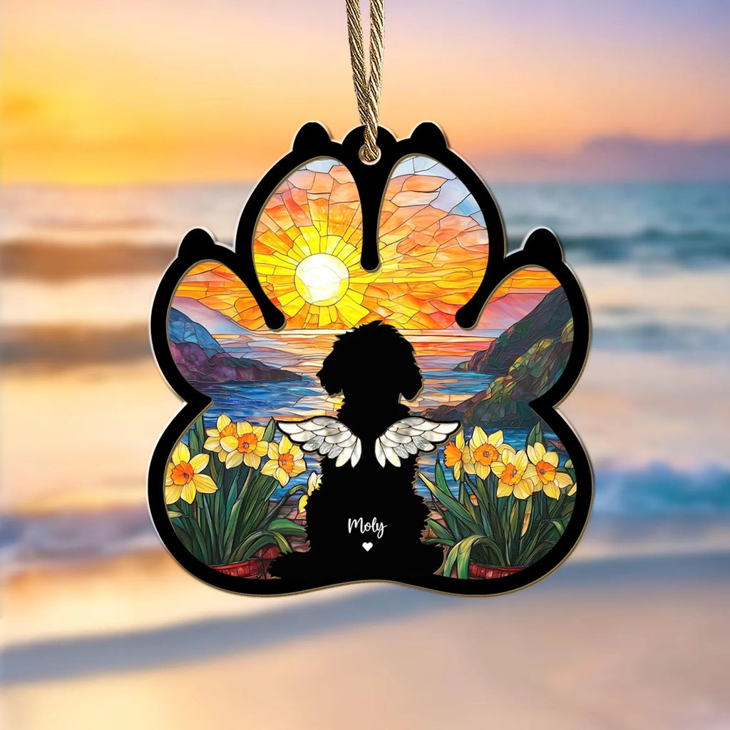 Custom Dog Memorial Suncatcher, Custom Pet Memorial Suncatcher, Loss of Dog Suncatcher Gift, Dog Remembrance Gift, Gift For Dog Lovers. SCCBILUMMIE14