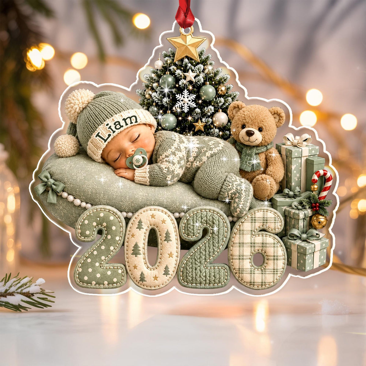 Baby Boy, Baby Girl First Christmas, Custom Kid Name Ornament