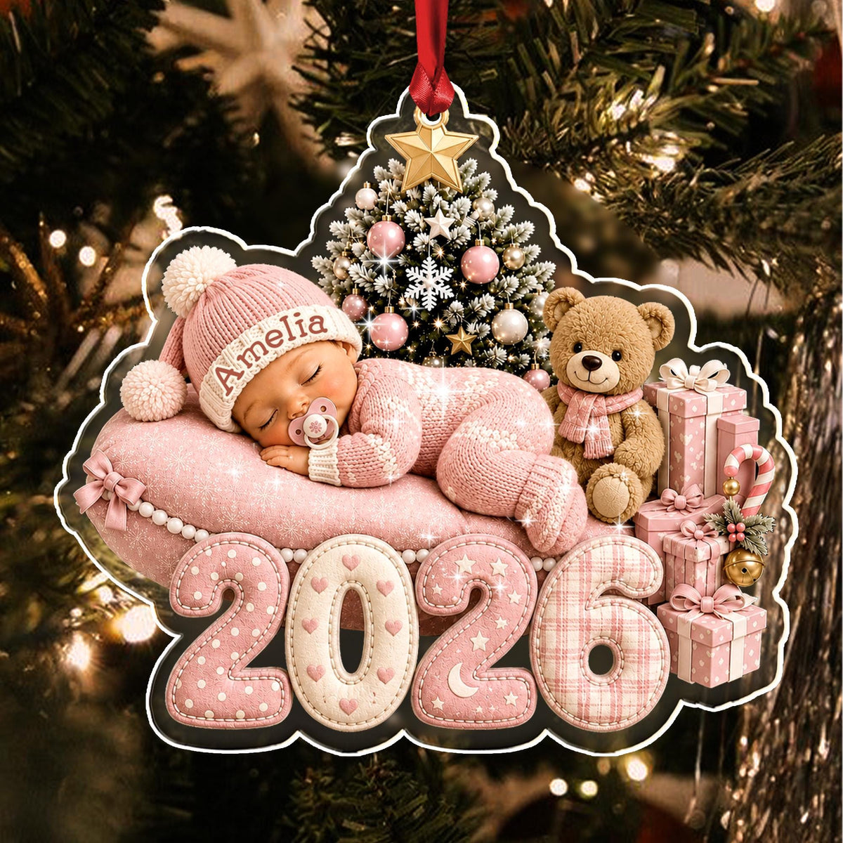 Baby Boy, Baby Girl First Christmas, Custom Kid Name Ornament