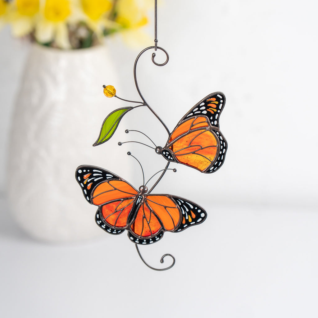 handmade glass butterflies decoration for interior