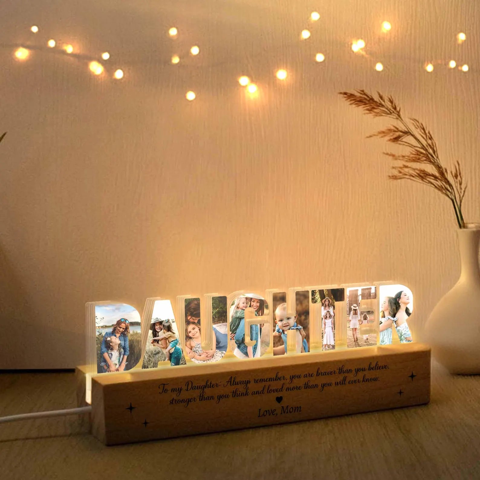 Personalized Daughter Photo Collage Night Light, Daughter Mother Gift, Gift For Daughter, Daughter Birthday Gift, Gift From Mom. NLFRBILUMIE30