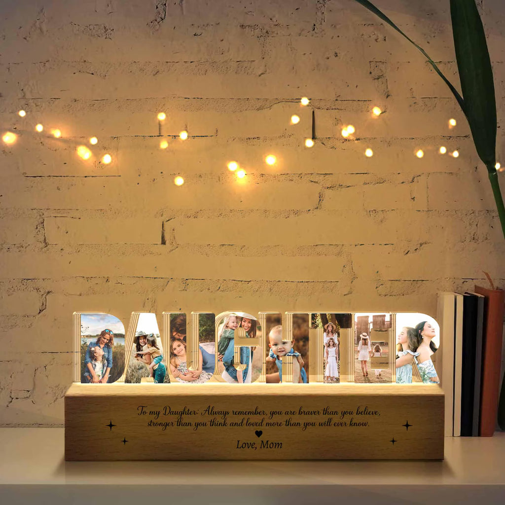 Personalized Daughter Photo Collage Night Light, Daughter Mother Gift, Gift For Daughter, Daughter Birthday Gift, Gift From Mom. NLFRBILUMIE30