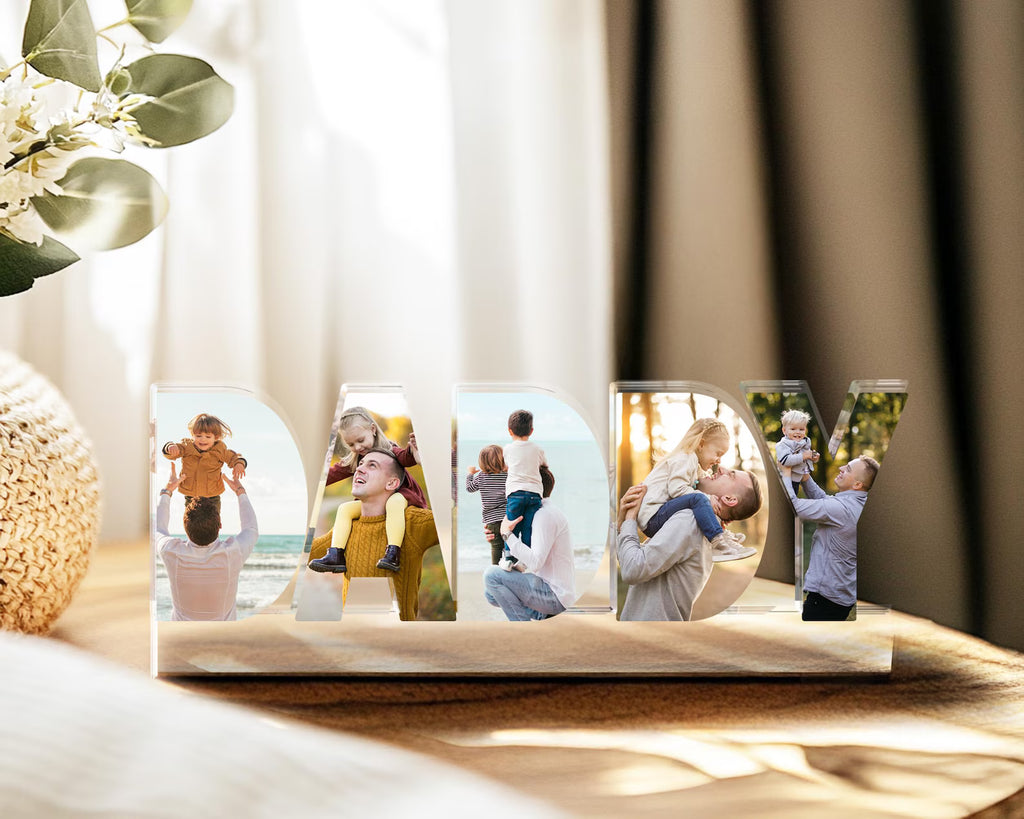 Custom Grandpa Photo Collage Acrylic Block, Dad Photo Gift, Father's Day Gift, Grandpa Birthday Gift, Gift For Grandpa, Gift From Grandkids. FDBILUMIE2