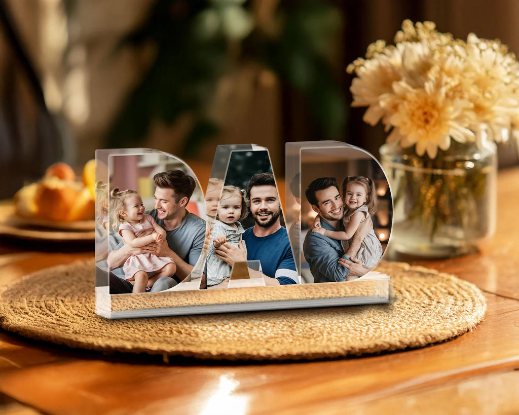 Custom Grandpa Photo Collage Acrylic Block, Dad Photo Gift, Father's Day Gift, Grandpa Birthday Gift, Gift For Grandpa, Gift From Grandkids. FDBILUMIE2