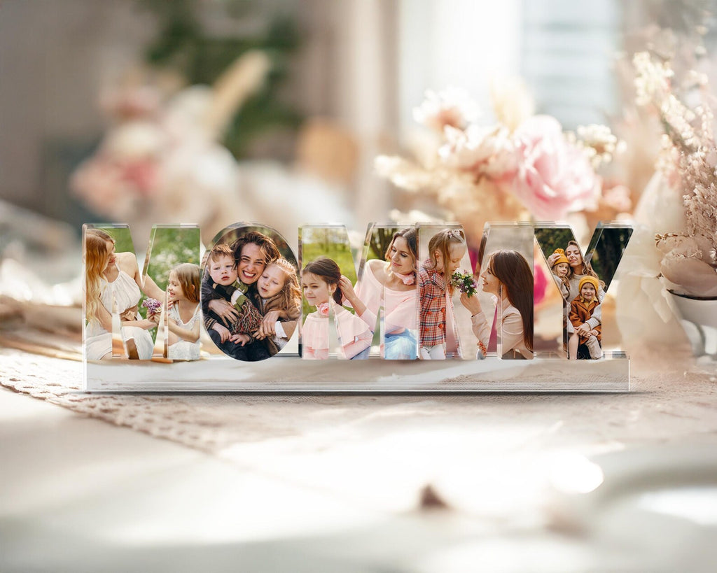 Custom Mom Photo Collage Acrylic Block, Mama Gift, Mother's Day Gift, New Mom Gift, Mom Birthday Gift, Mom Gift From Kids, Gift For Mum. MDBILUMIE17
