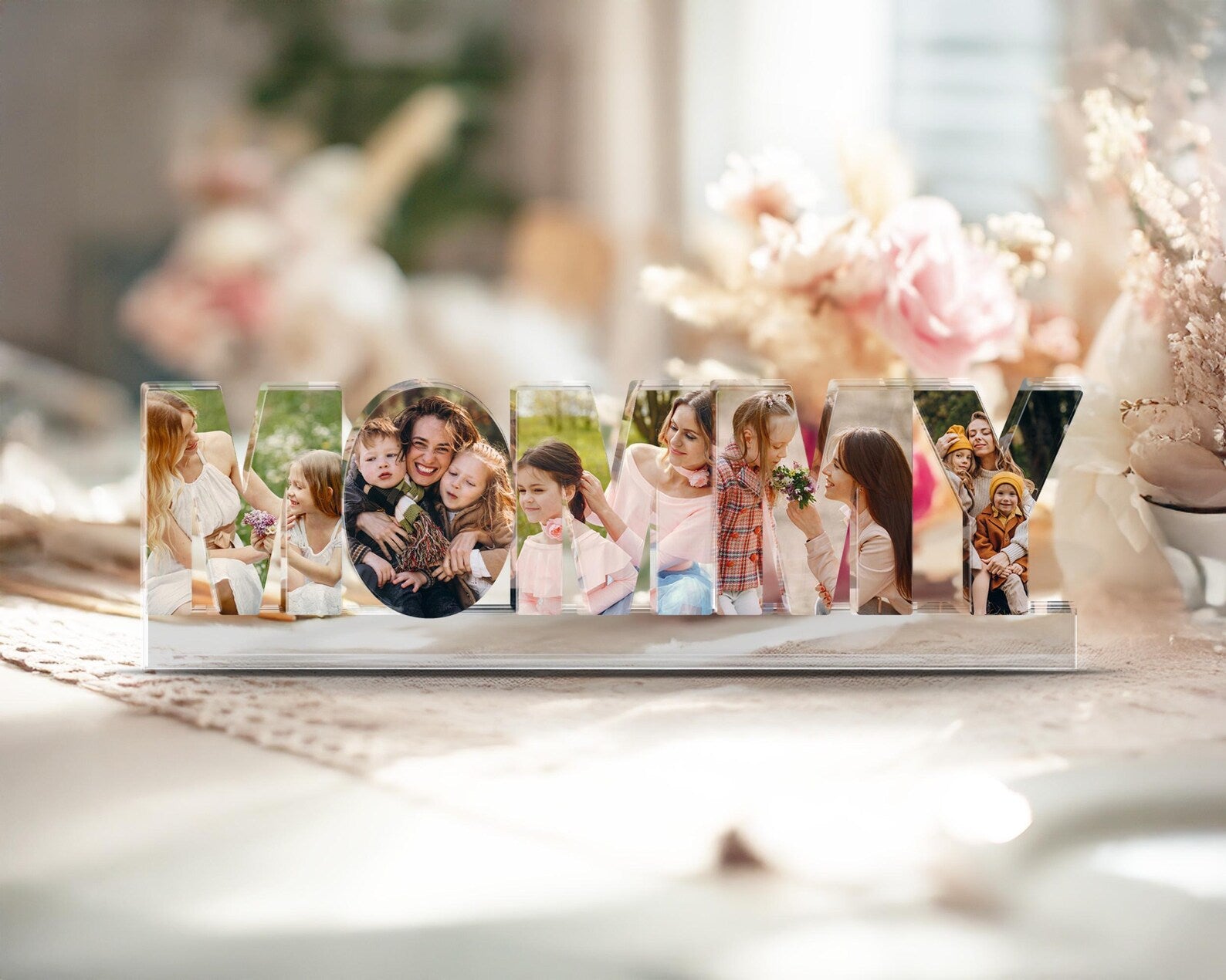 Custom Mom Photo Collage Acrylic Block, Mama Gift, Mother's Day Gift, New Mom Gift, Mom Birthday Gift, Mom Gift From Kids, Gift For Mum. MDBILUMIE17