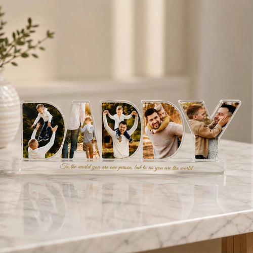 Custom Daddy Photo Collage Acrylic Block, Custom Dad Photo Gift, Father's Day Gift, Grandpa Gift, Dad Birthday Gift, Gift For Dad. FDBILUMIE4