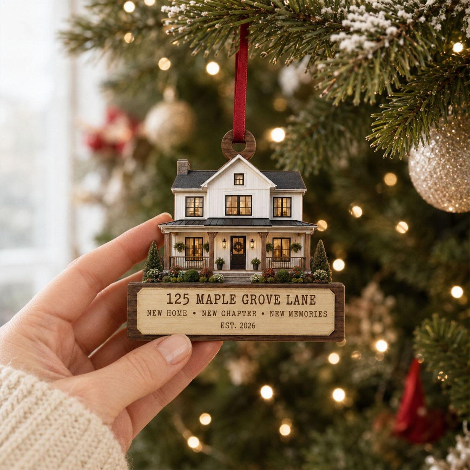 Personalized House Photo Wooden Ornament, Custom New Home Christmas Ornament, First Home Gift, Housewarming Gift, New Home Keepsake 2026	COBILUMIE104