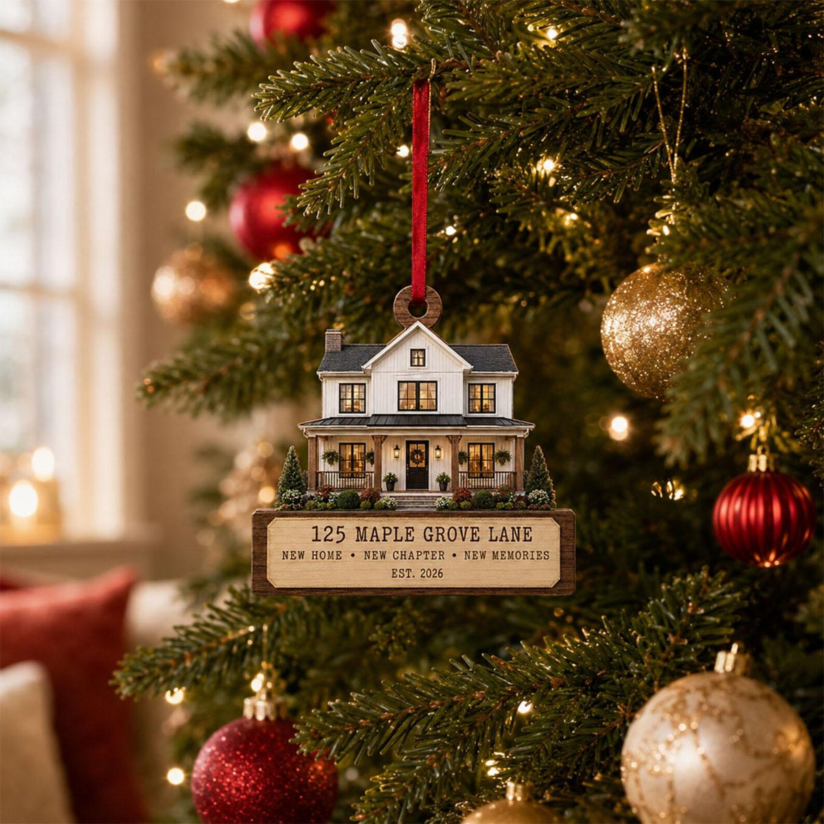 Personalized House Photo Wooden Ornament, Custom New Home Christmas Ornament, First Home Gift, Housewarming Gift, New Home Keepsake 2026	COBILUMIE104