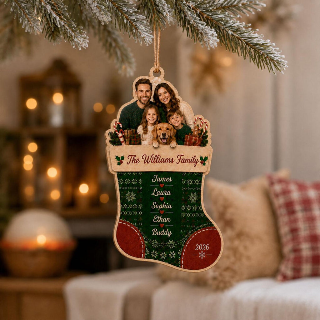 Personalized Baby First Christmas Ornament 2026, Custom Photo Wooden Ornament, Baby Boy Keepsake, New Parents Christmas Gift	COBILUMIE110