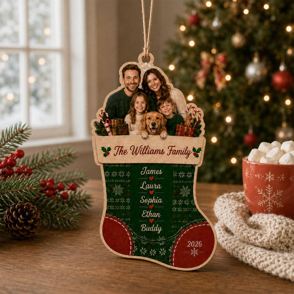 Personalized Baby First Christmas Ornament 2026, Custom Photo Wooden Ornament, Baby Boy Keepsake, New Parents Christmas Gift	COBILUMIE110