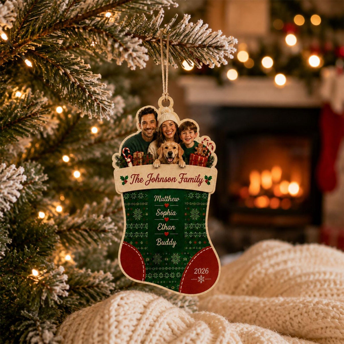 Personalized Baby First Christmas Ornament 2026, Custom Photo Wooden Ornament, Baby Boy Keepsake, New Parents Christmas Gift	COBILUMIE110