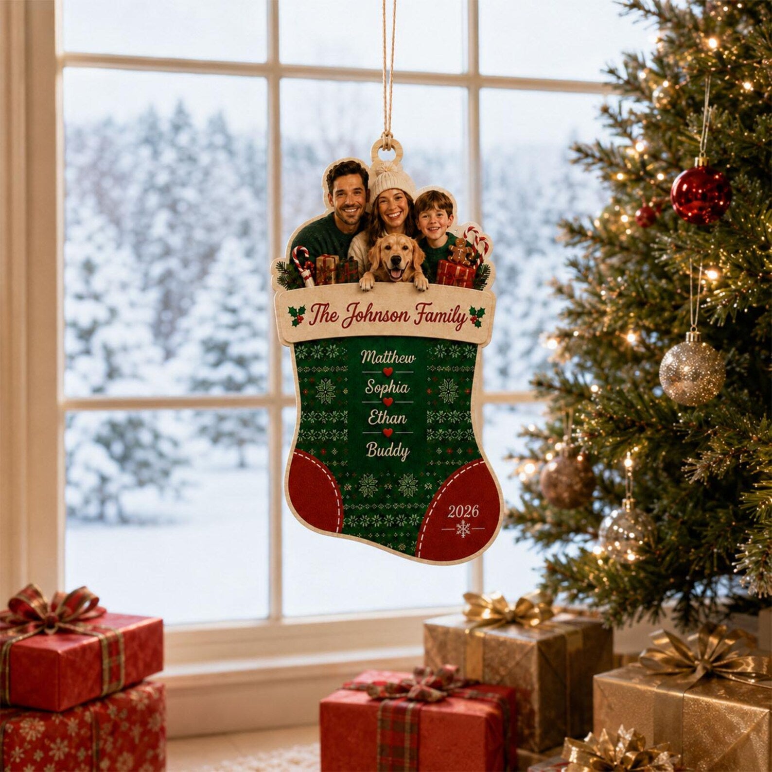 Personalized Baby First Christmas Ornament 2026, Custom Photo Wooden Ornament, Baby Boy Keepsake, New Parents Christmas Gift	COBILUMIE110