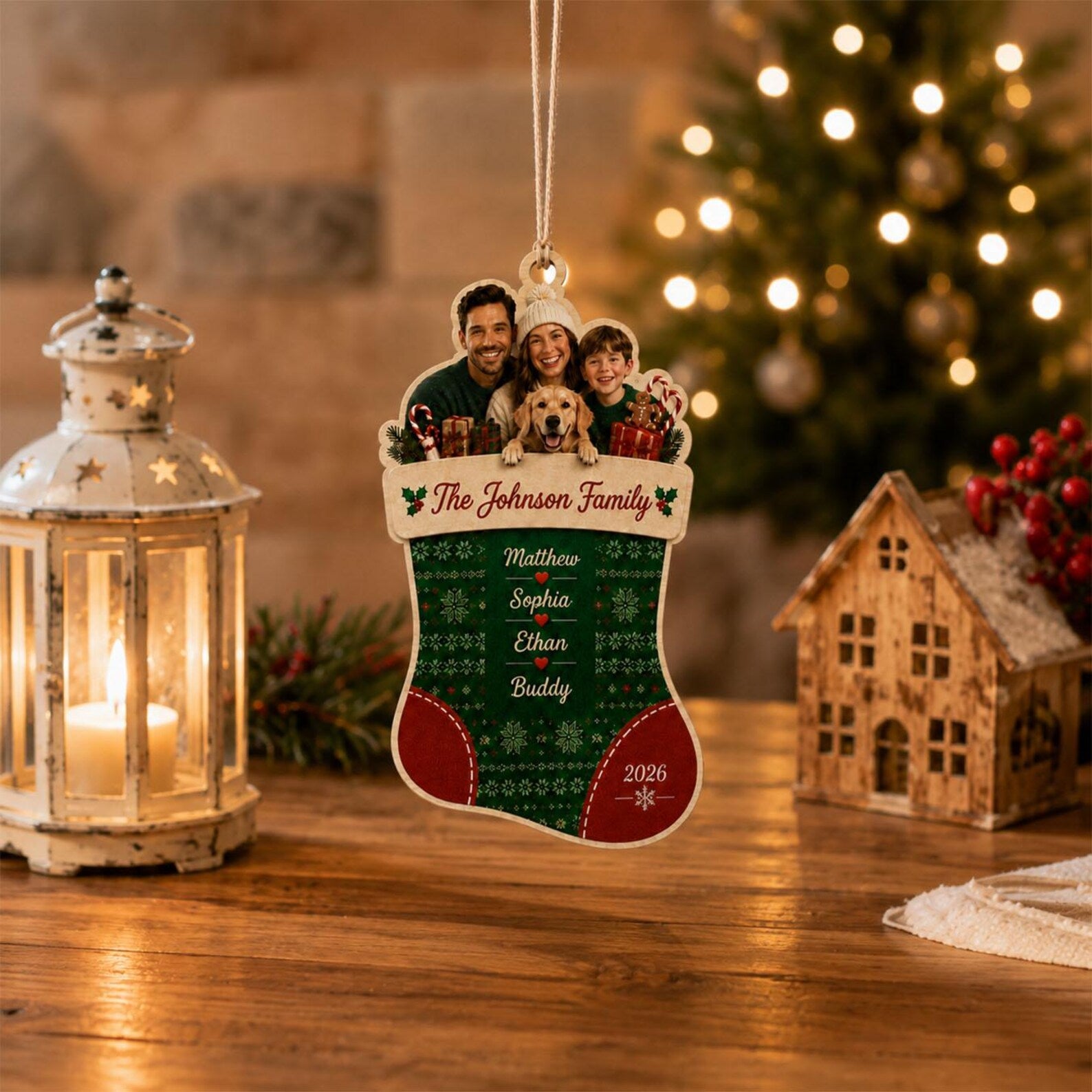 Personalized Baby First Christmas Ornament 2026, Custom Photo Wooden Ornament, Baby Boy Keepsake, New Parents Christmas Gift	COBILUMIE110